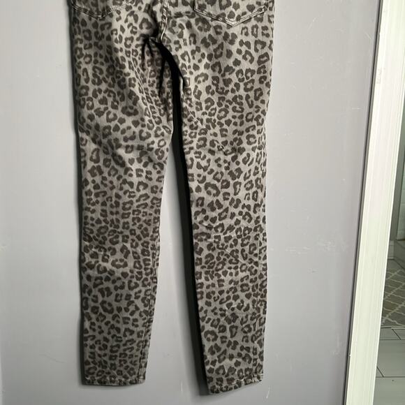 Good American Black and Gray Leopard Print Slim Mid Rise Trousers Size 2 - Picture 7 of 10